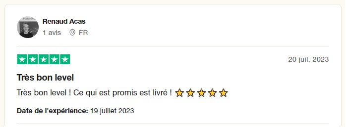 Avis d'un élève de la formation Make